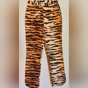Dolce & Gabbana Vibrant Tiger Print Cotton Pants XS Waist 24, Length 38 Italy